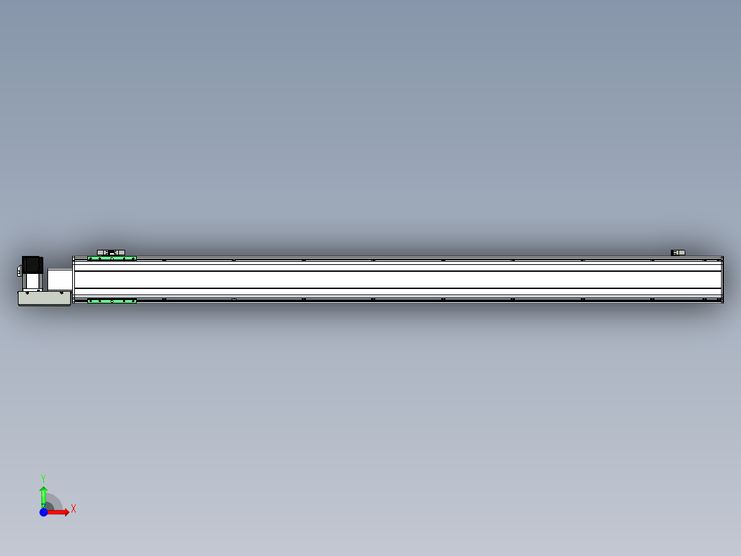 同步带滑台-半封闭B13H-L45-S1600-L-P40-D3前视图