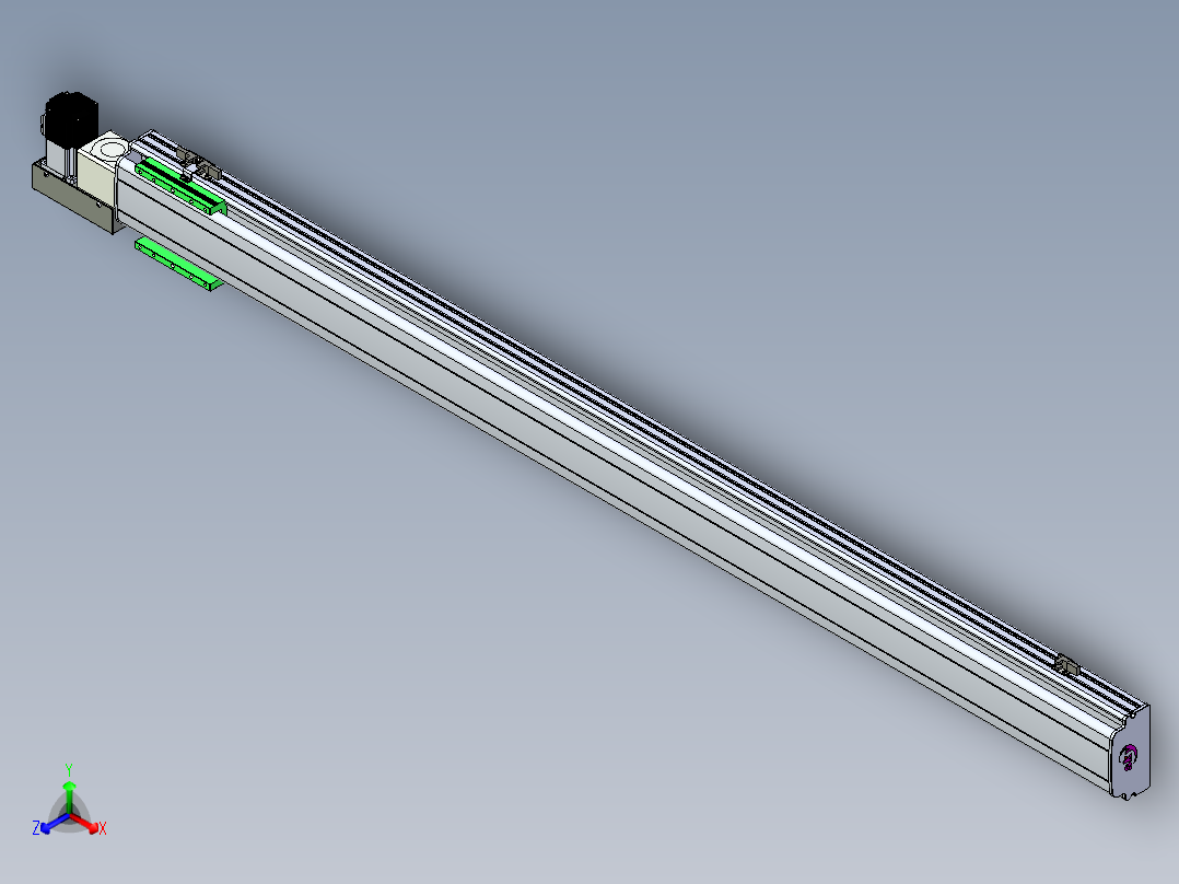 同步带滑台-半封闭B13H-L45-S1600-L-P40-D3正等轴测图