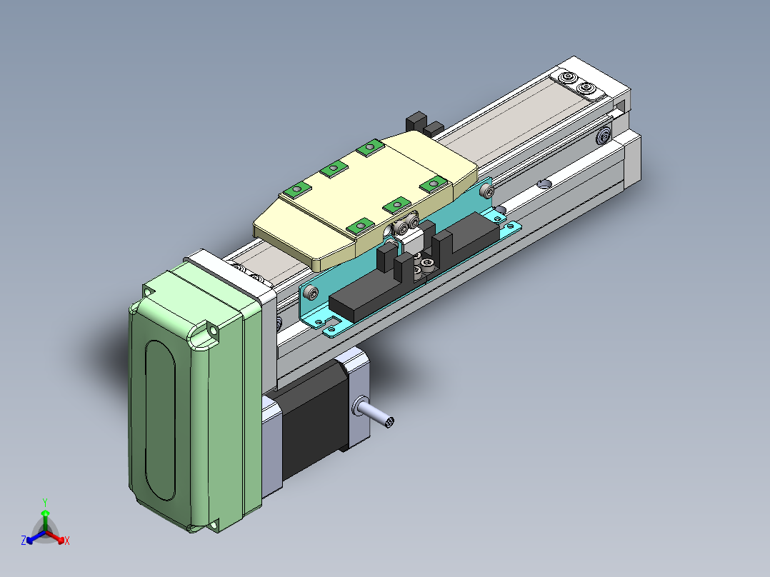 GTH内嵌丝杆全封闭GTH4-BM-42步进正等轴测图