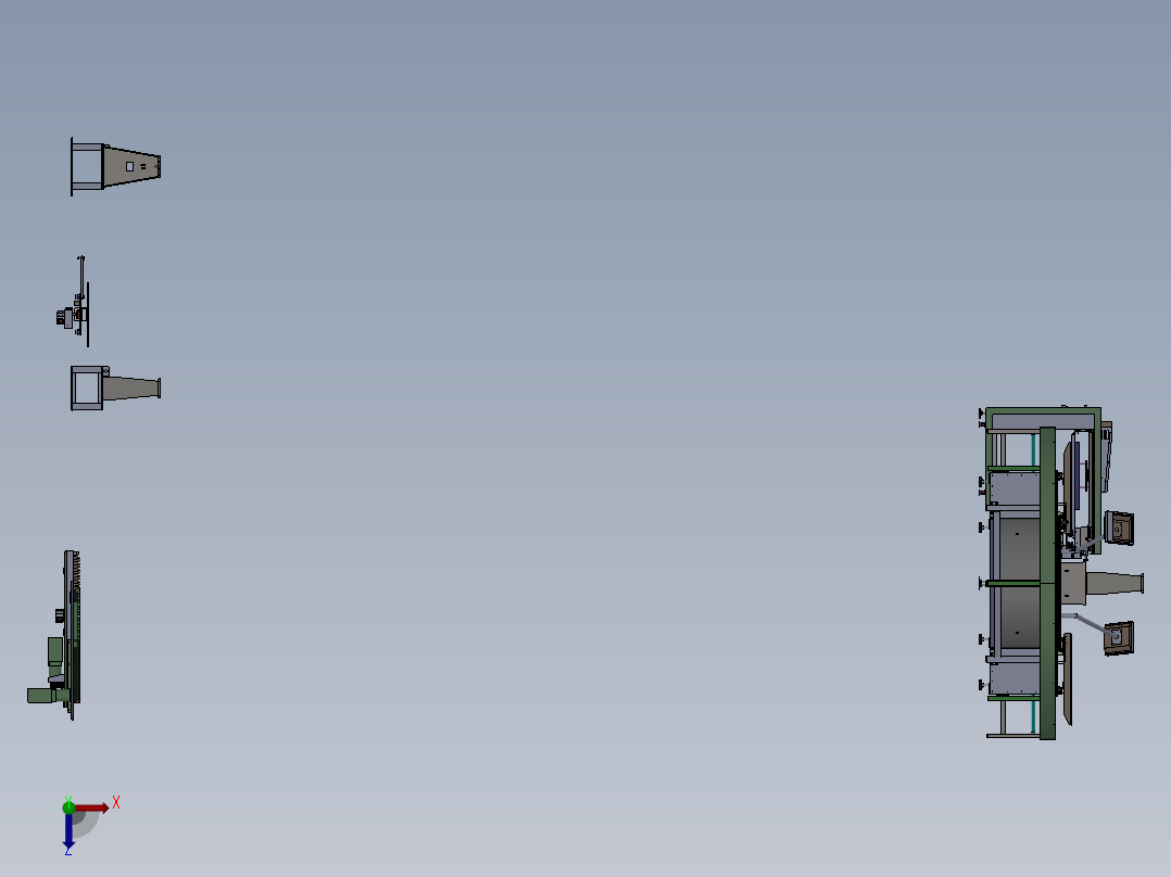 双轨印花机中间组件sw18可编辑俯视图