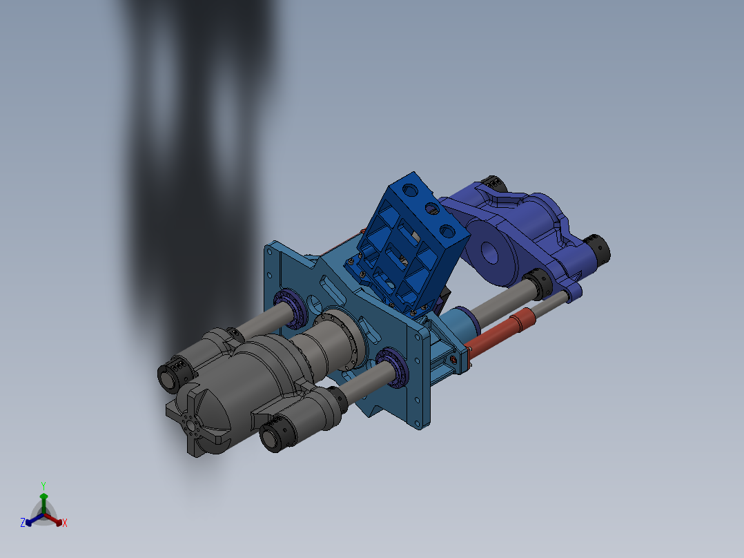 下拉式四柱液压机sw16可编辑正等轴测图
