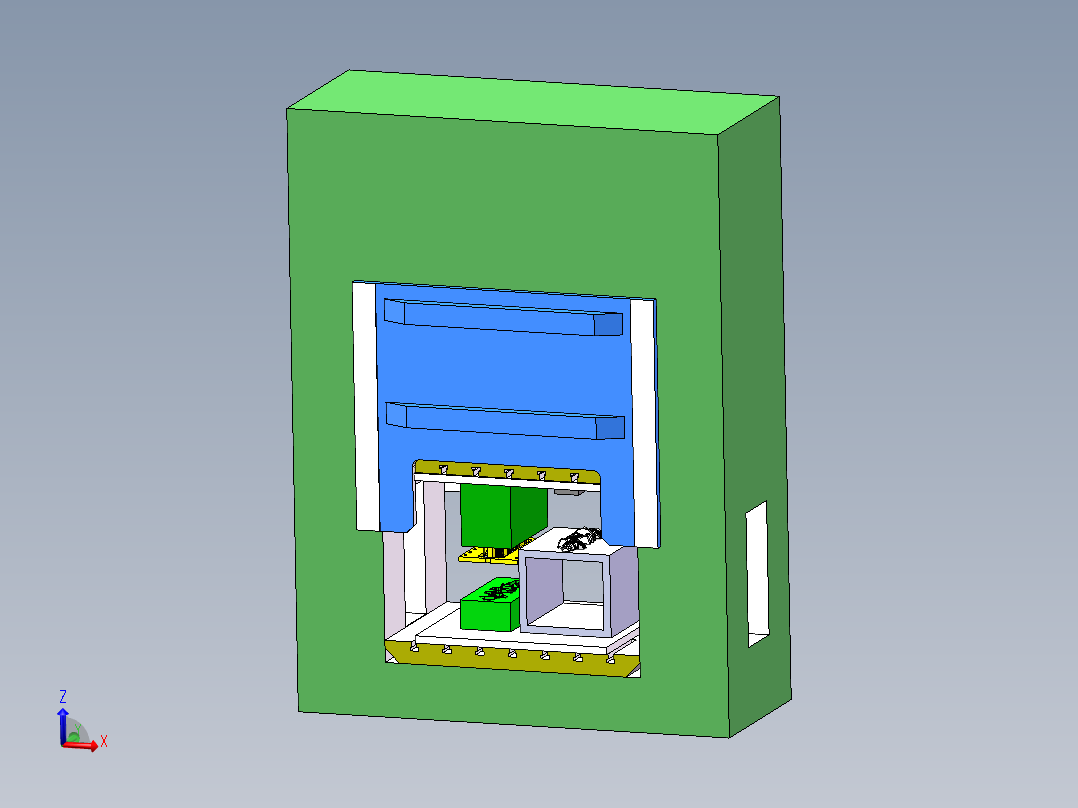 曲轴锻造剪切设备3D数模图纸 Solidworks设计主视图