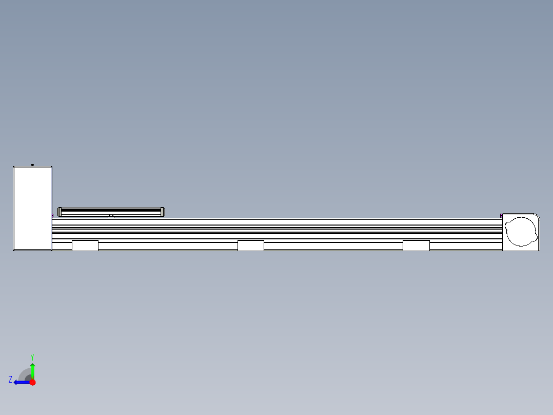 同步带滑台-欧规B8-L88-S800-L-ZP75-D3-N10右视图