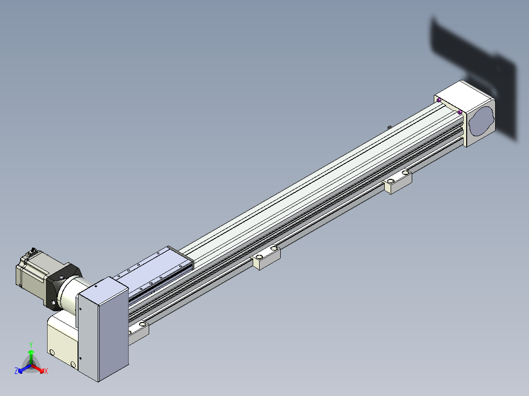 同步带滑台-欧规B8-L88-S800-L-ZP75-D3-N10正等轴测图