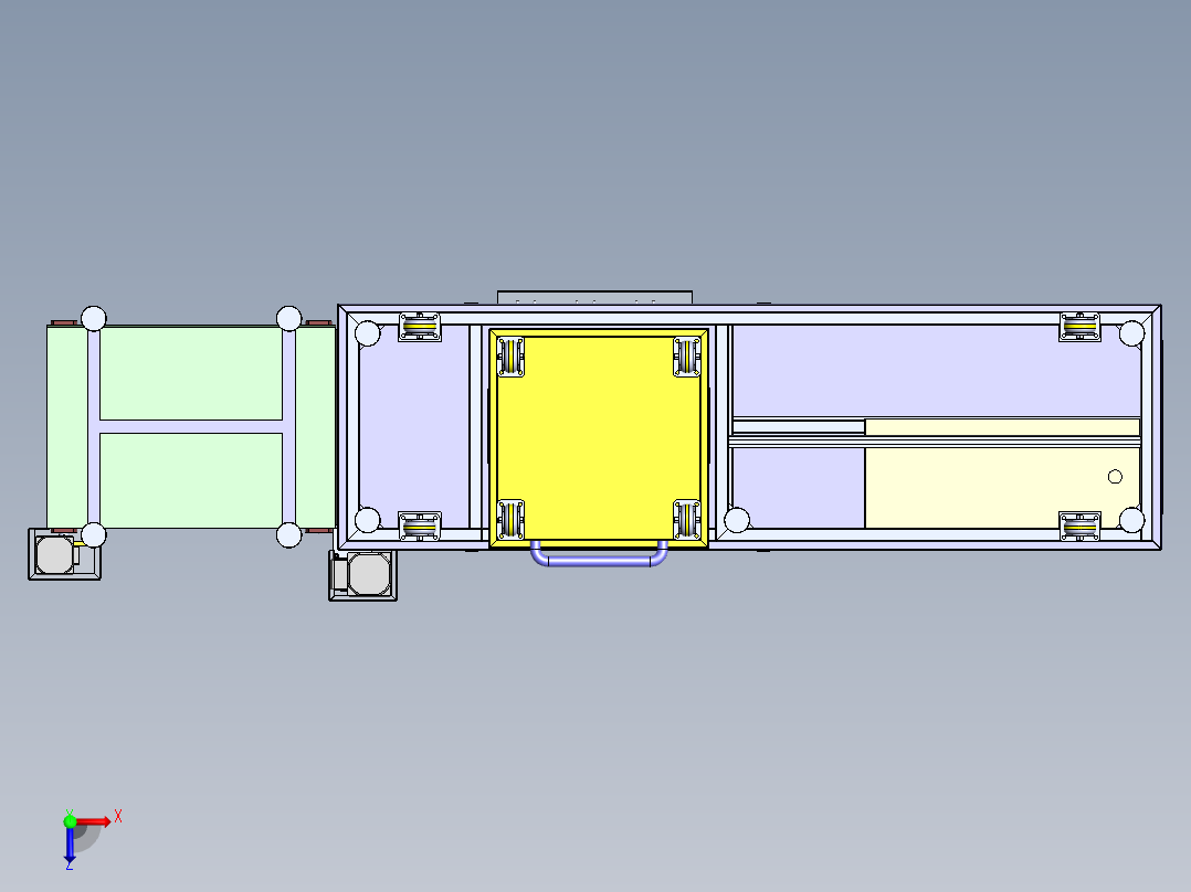 自动化油炸食品机俯视图