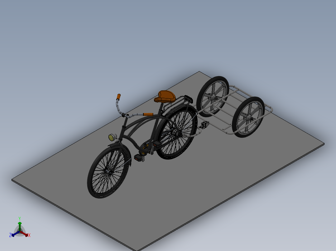 50---<span style='color: red'>自行车</span>拖车设计sw2010三维图纸模型设计图纸