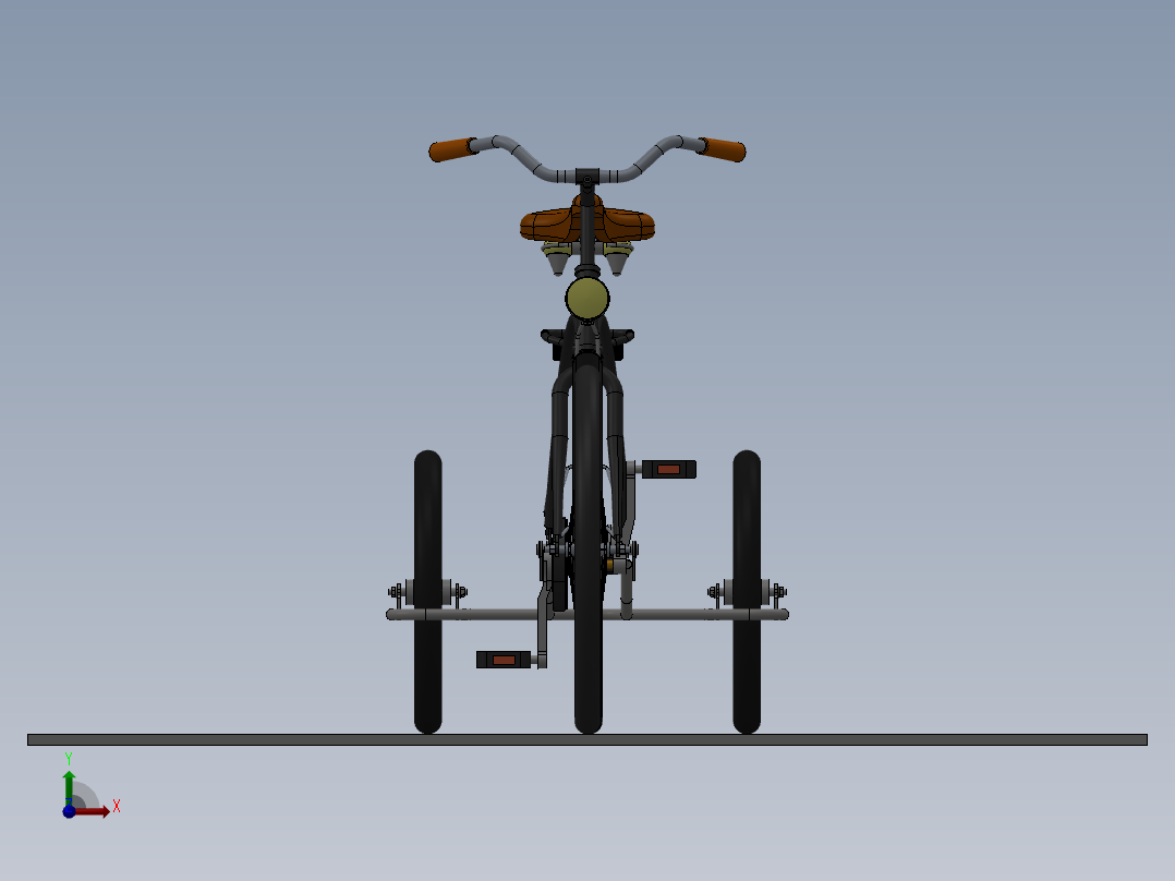 50---自行车拖车设计sw2010三维图纸模型设计图纸前视图