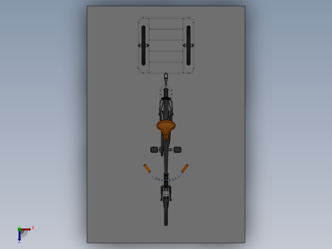 50---自行车拖车设计sw2010三维图纸模型设计图纸俯视图