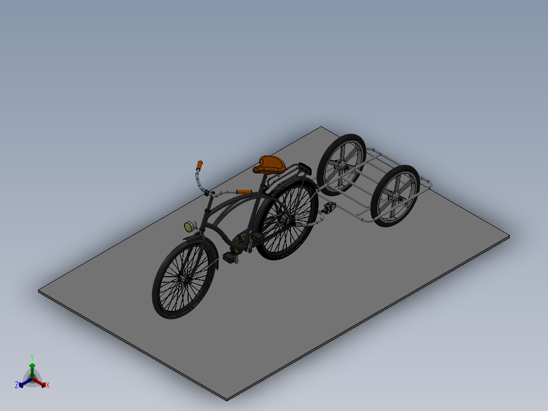 50---自行车拖车设计sw2010三维图纸模型设计图纸正等轴测图