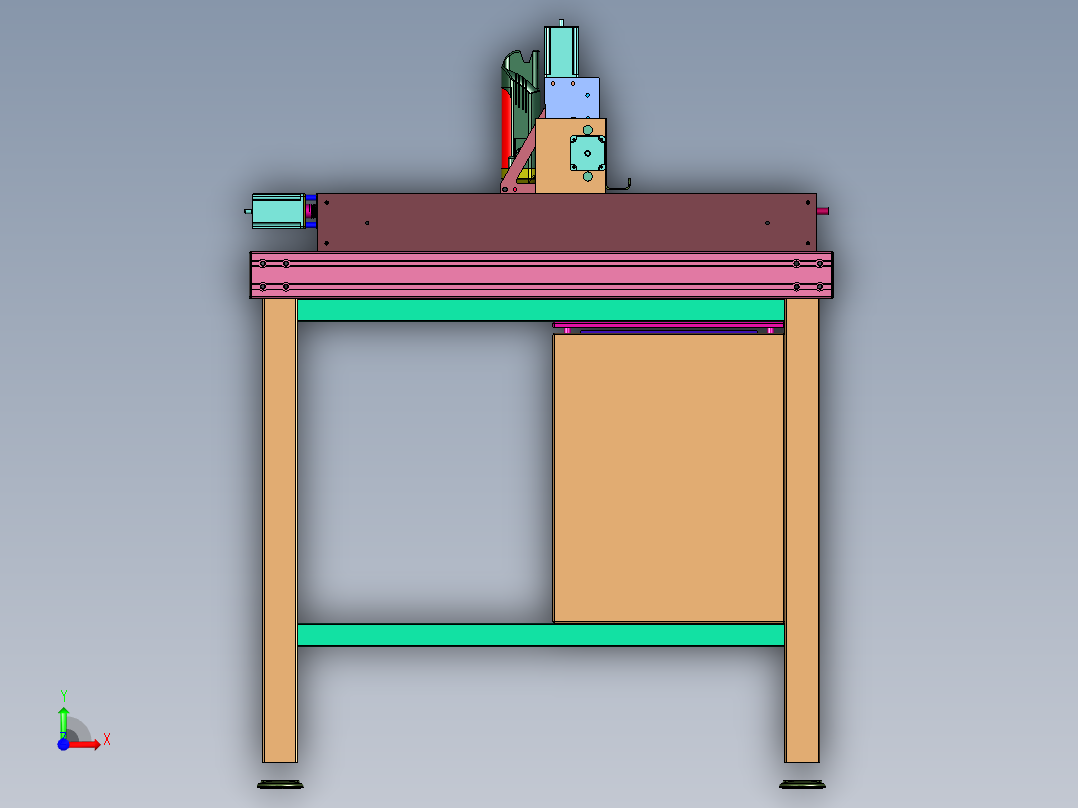 电脑木工家具雕花木雕机前视图