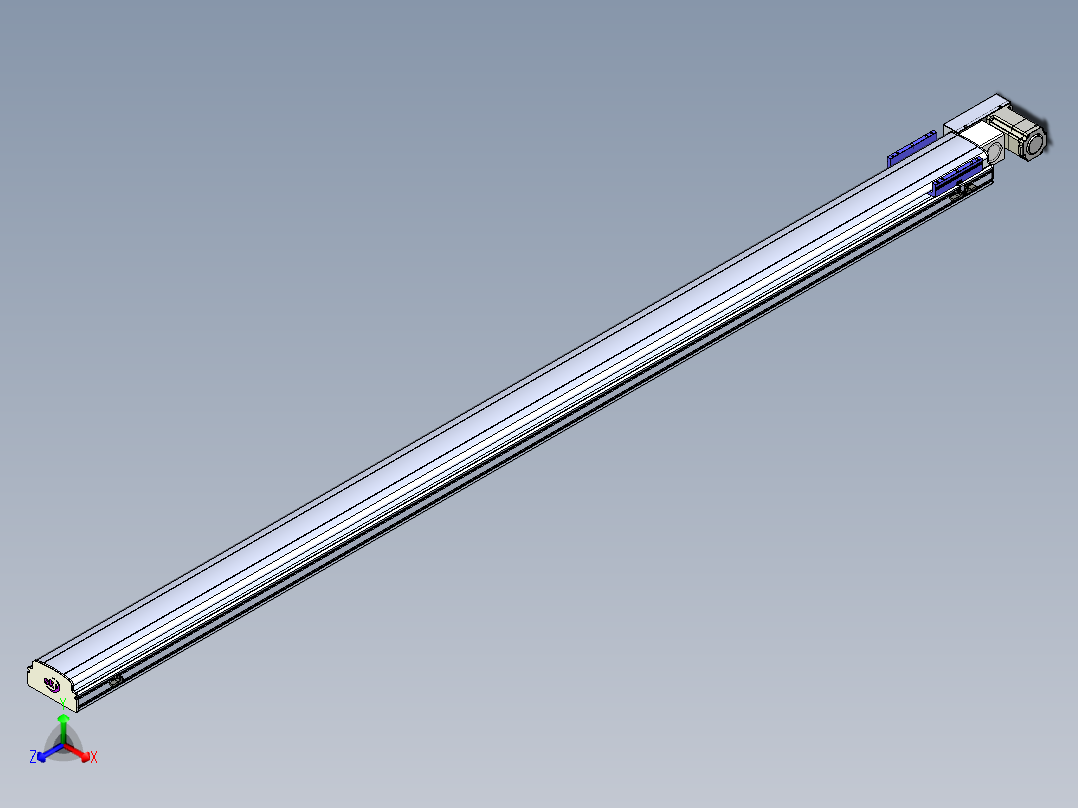同步带滑台-半封闭B17H-L50-S2900-L-P75-D3正等轴测图
