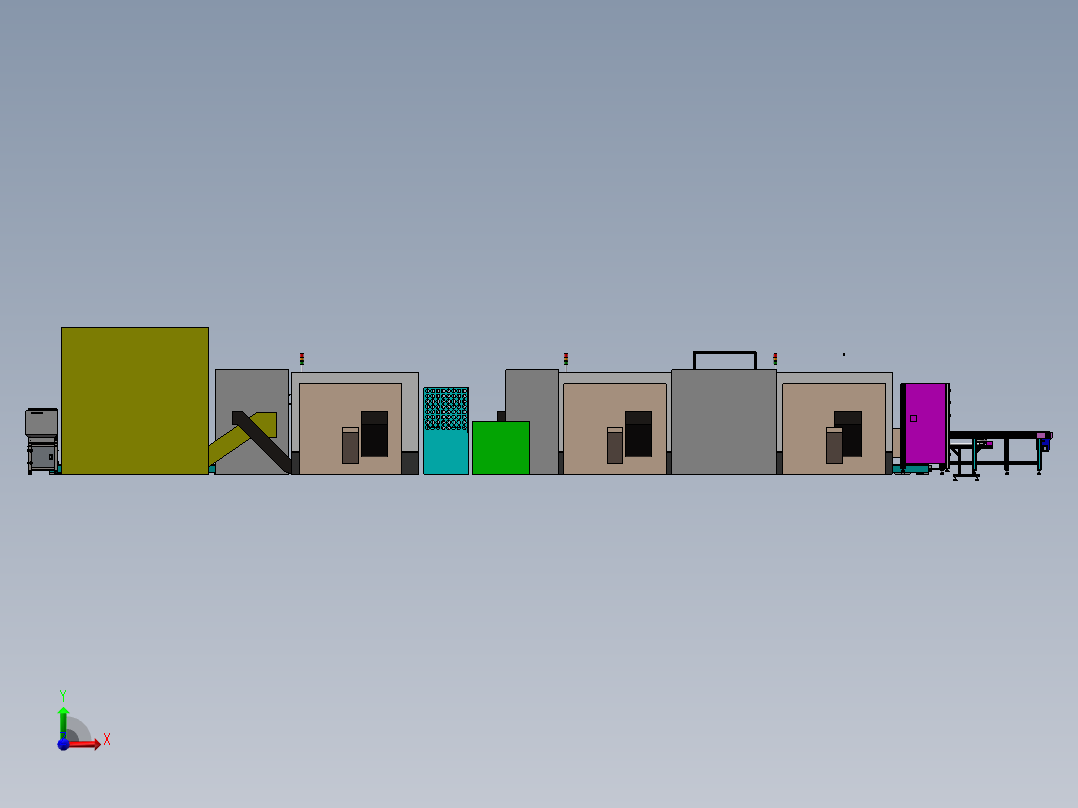 钛合金金属加工生产线sw17前视图