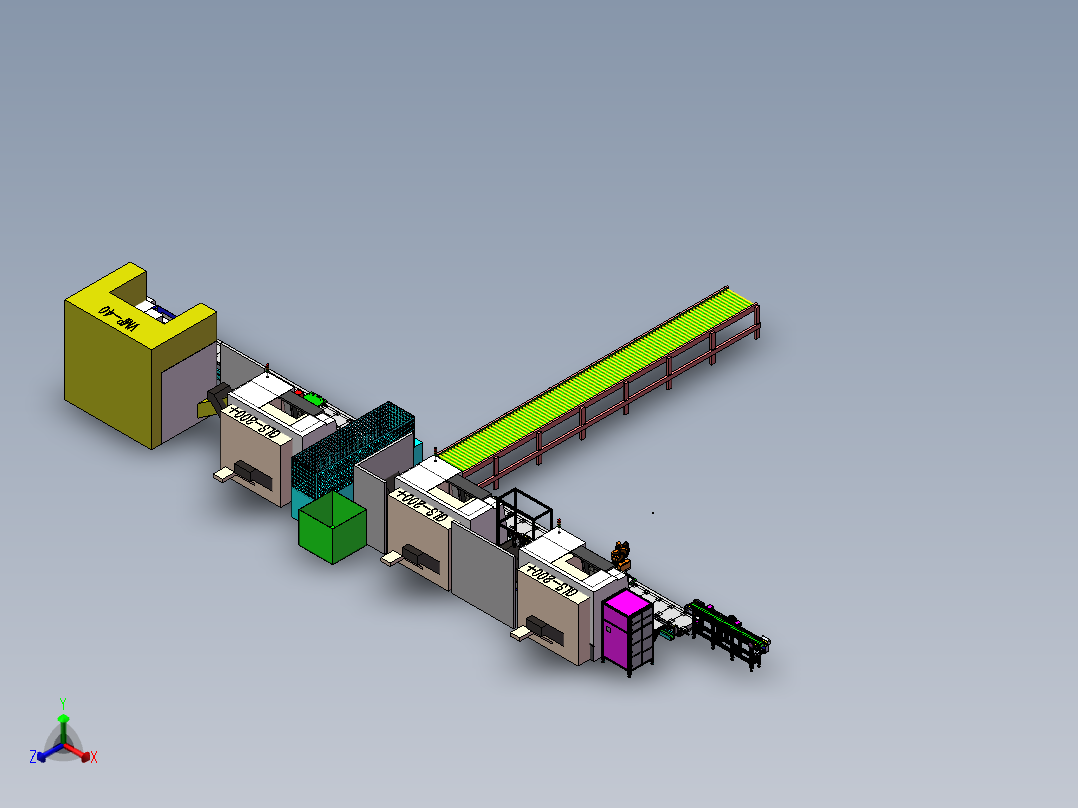 钛合金金属加工生产线sw17正等轴测图