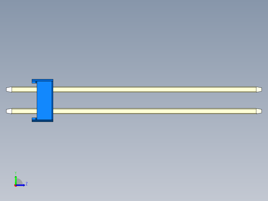 彩色公头100mil（2.54mm）系列-DS1021_blue_2x01p_100mil_Type43_rev1.0左视图