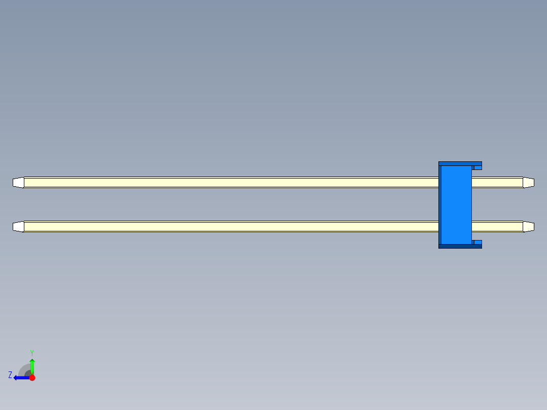彩色公头100mil（2.54mm）系列-DS1021_blue_2x01p_100mil_Type43_rev1.0右视图