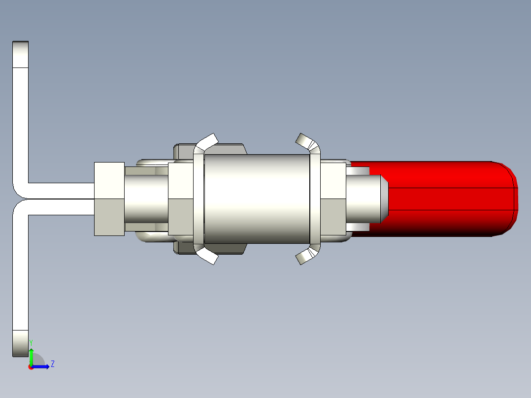 水平式夾鉗SSP(M)-3D多系列多零件图纸模型左视图