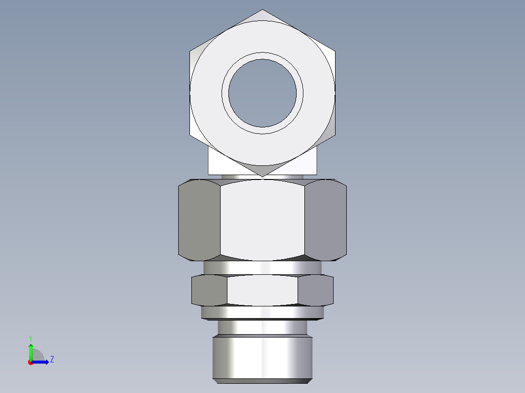 卡套式工业通用硬管接头EO_Assembled_adjustable_standpipe_branch_tee_EVT18LM71左视图