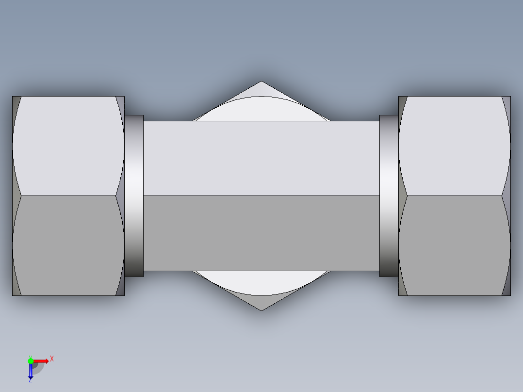卡套式工业通用硬管接头EO_Assembled_adjustable_standpipe_branch_tee_EVT18LM71俯视图