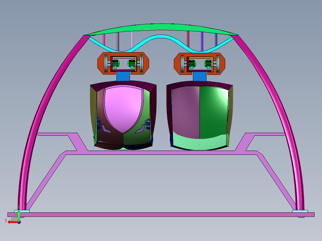 吊挂式轨道车辆用设备后视图