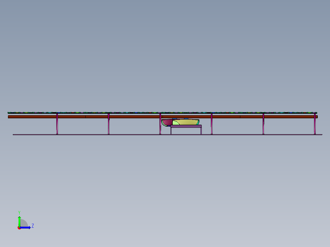 吊挂式轨道车辆用设备左视图