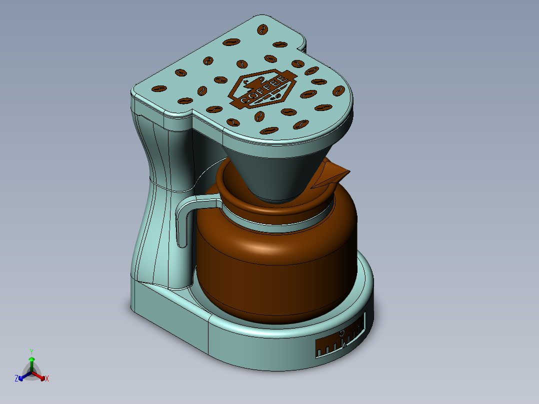 制咖啡机玩具模型正等轴测图