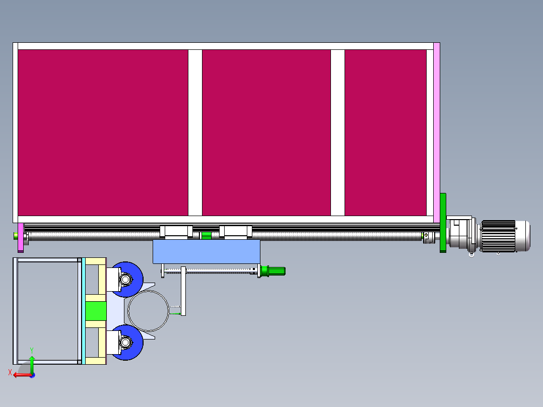 Q499-钢管螺旋式无损探伤系统设计【三维SolidWorks】后视图