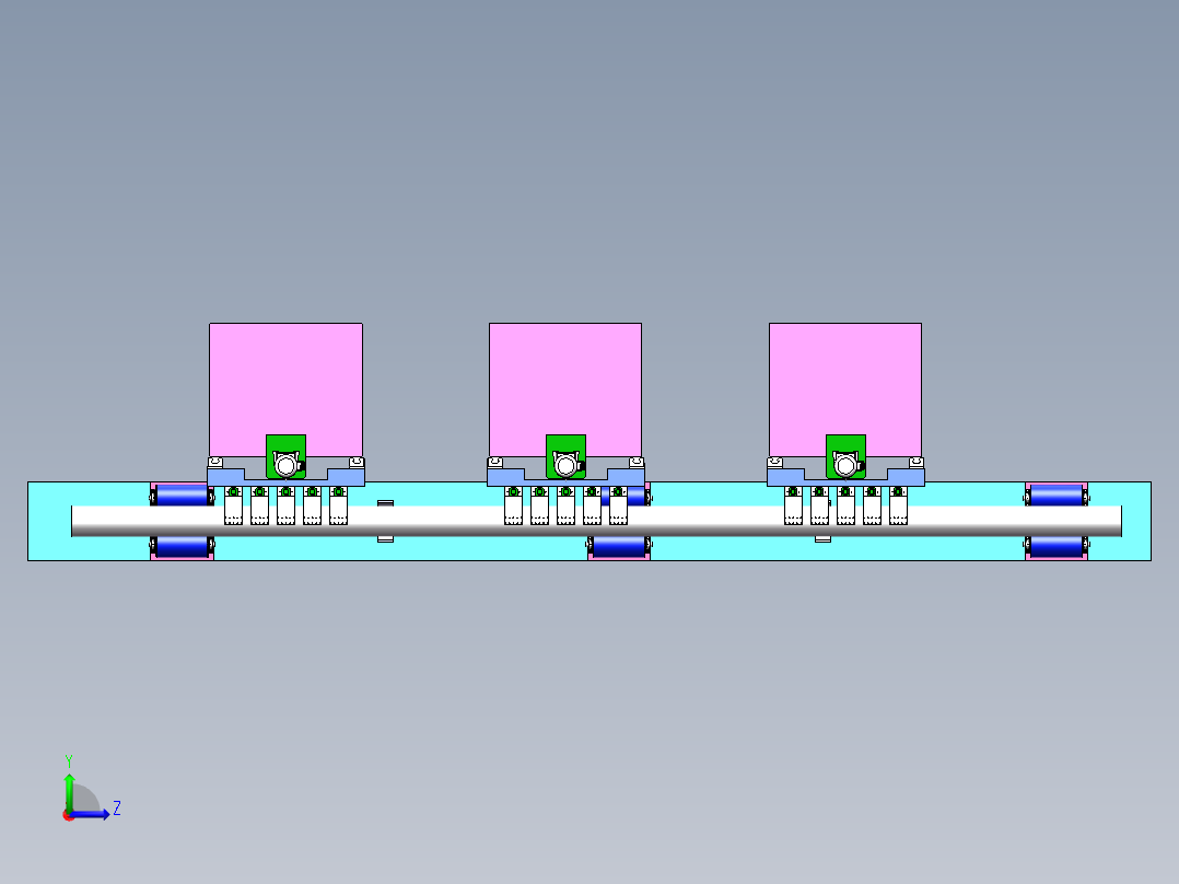 Q499-钢管螺旋式无损探伤系统设计【三维SolidWorks】左视图
