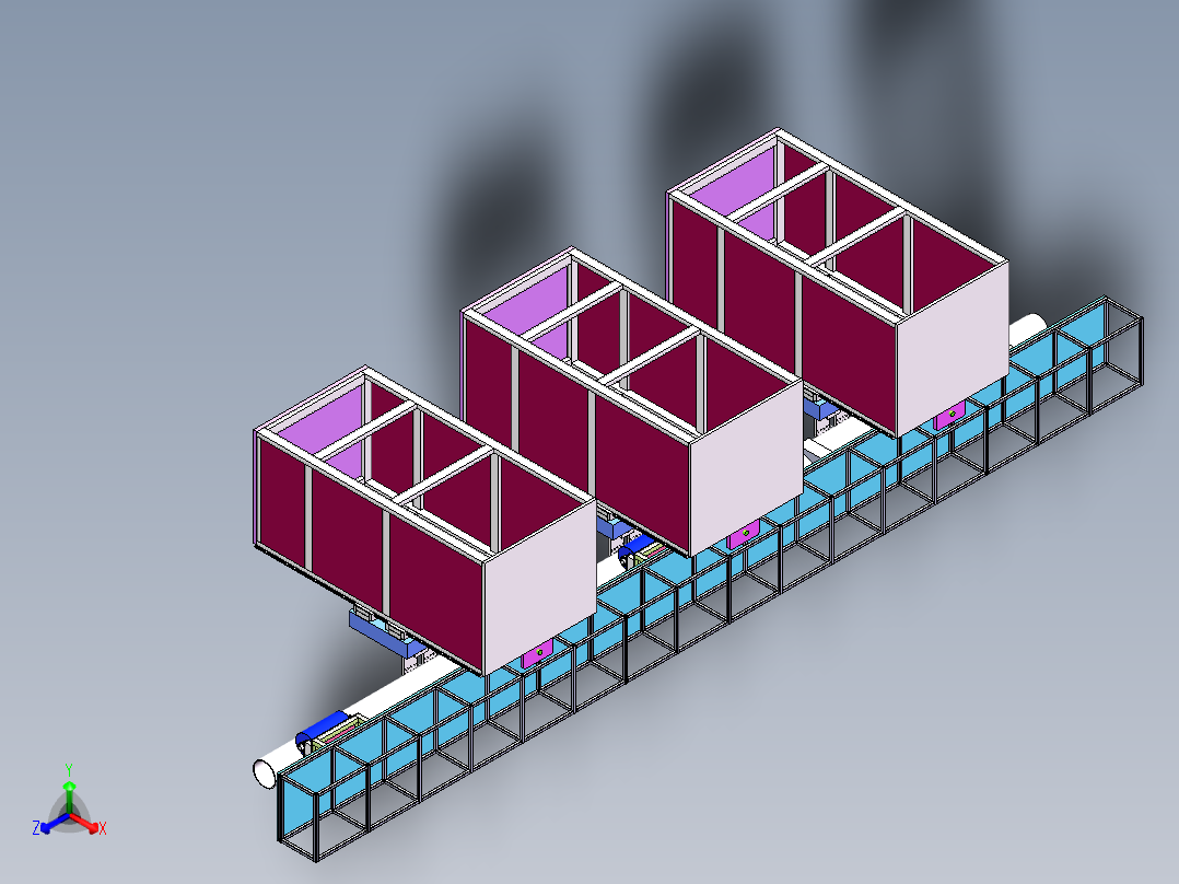Q499-钢管螺旋式无损探伤系统设计【三维SolidWorks】正等轴测图