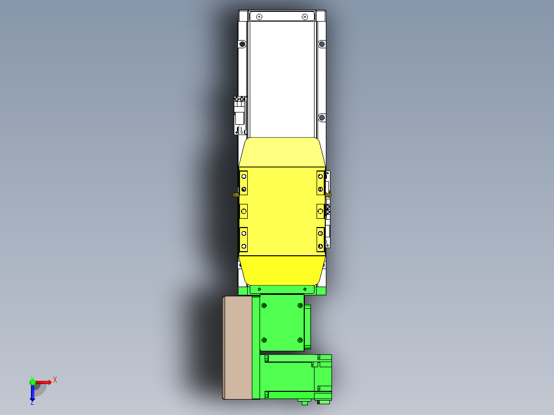 GTA内嵌同步带全封闭GTA12-400W俯视图