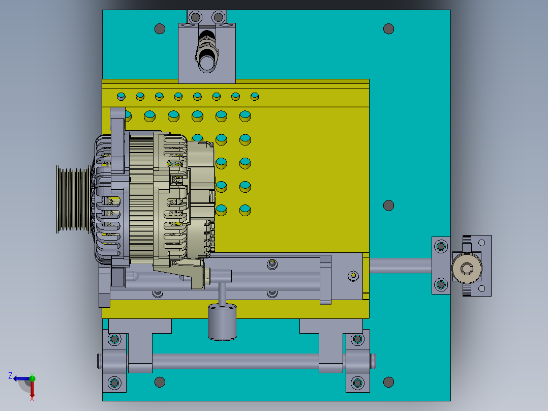 电机加工工装设备sw17可编辑俯视图