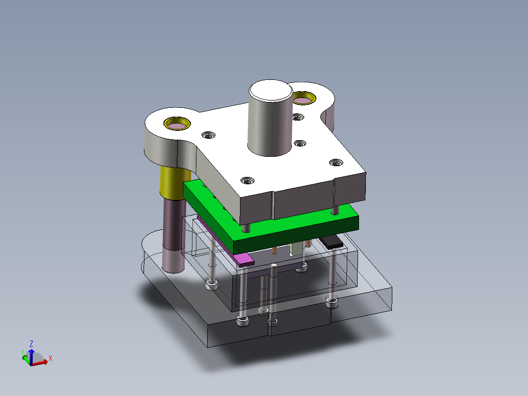 Z型零件冲压弯曲模具设计含CAD图纸SolidWorks150主视图