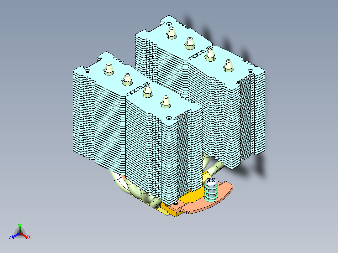 NOCTUA NH-D9L NH-D9X CPU冷却器正等轴测图