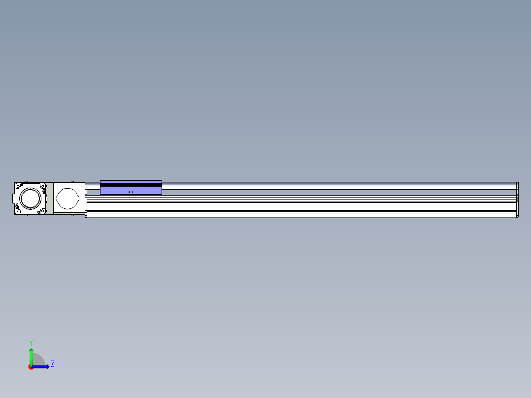 同步带滑台-半封闭B17H-L50-S850-R-P75-D3左视图