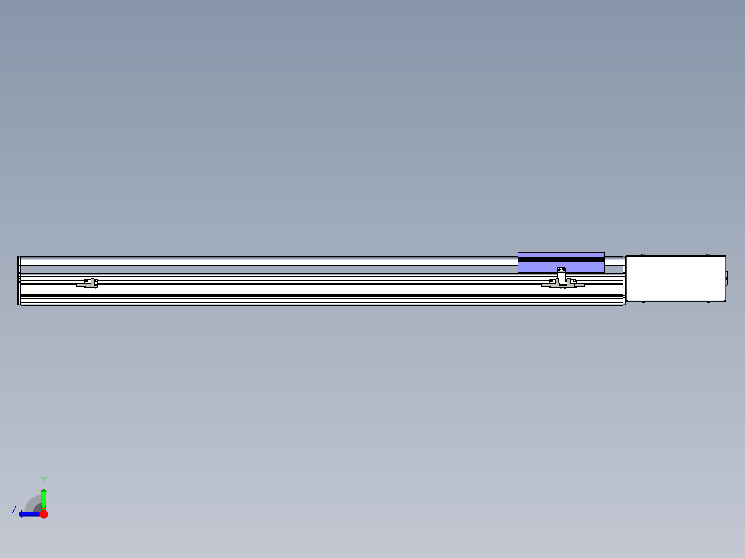 同步带滑台-半封闭B17H-L50-S850-R-P75-D3右视图
