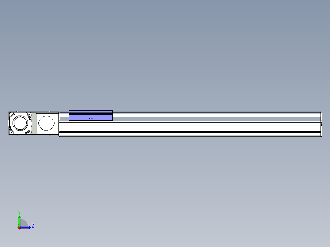 同步带滑台-半封闭B17H-L50-S700-R-P75-D3左视图