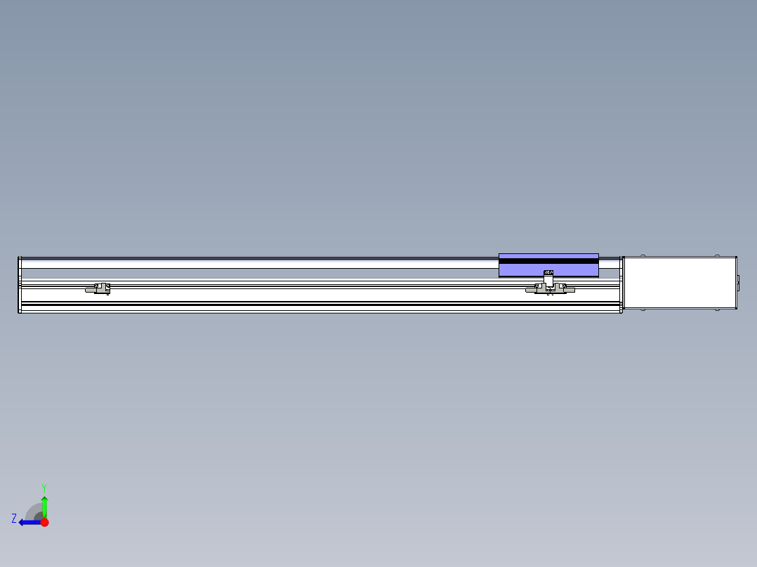 同步带滑台-半封闭B17H-L50-S700-R-P75-D3右视图