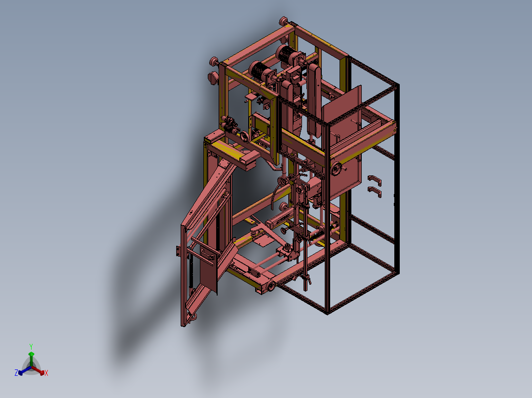 开箱机总装配体A[B]正等轴测图