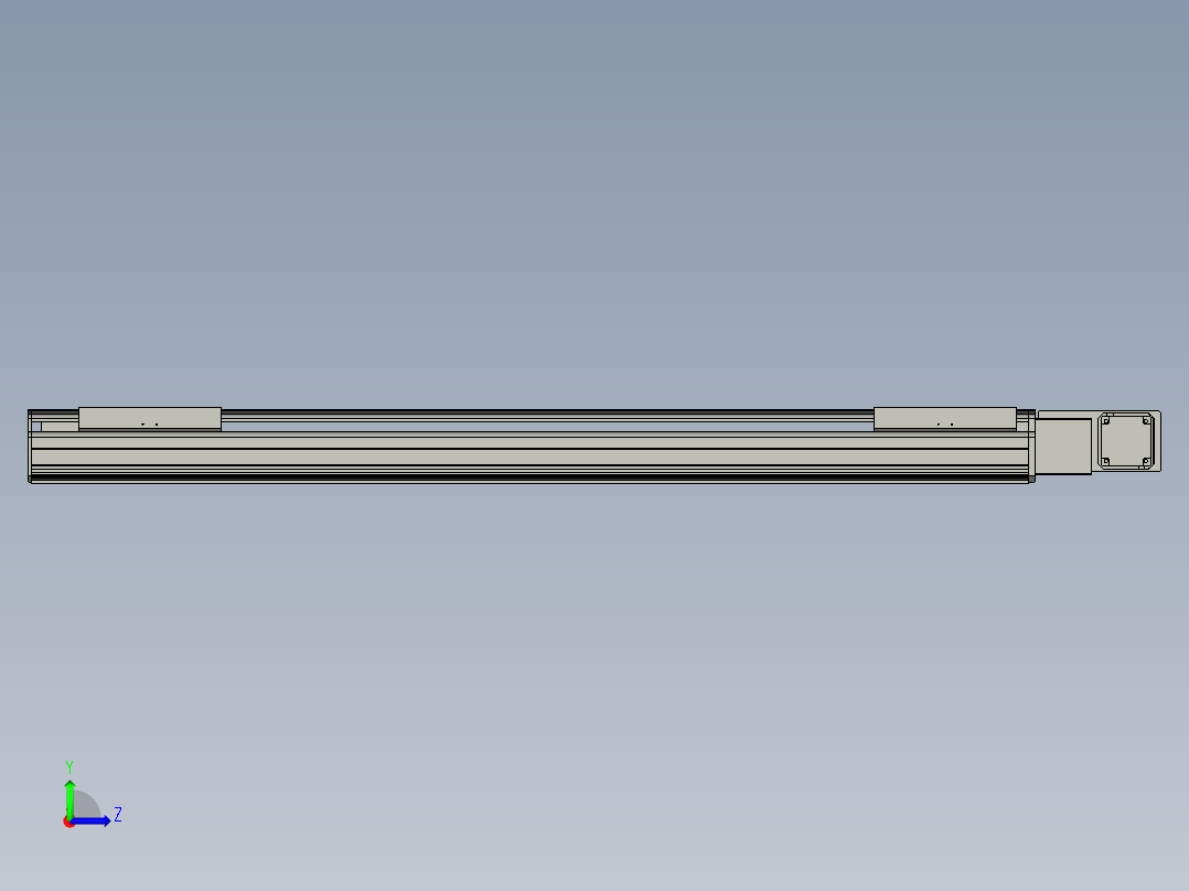 直线模组LHB21-L40-S1250-BR设计图纸左视图