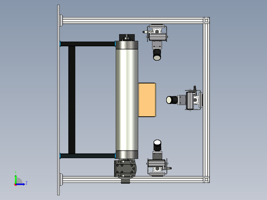 带摄像头视觉检查输送机左视图
