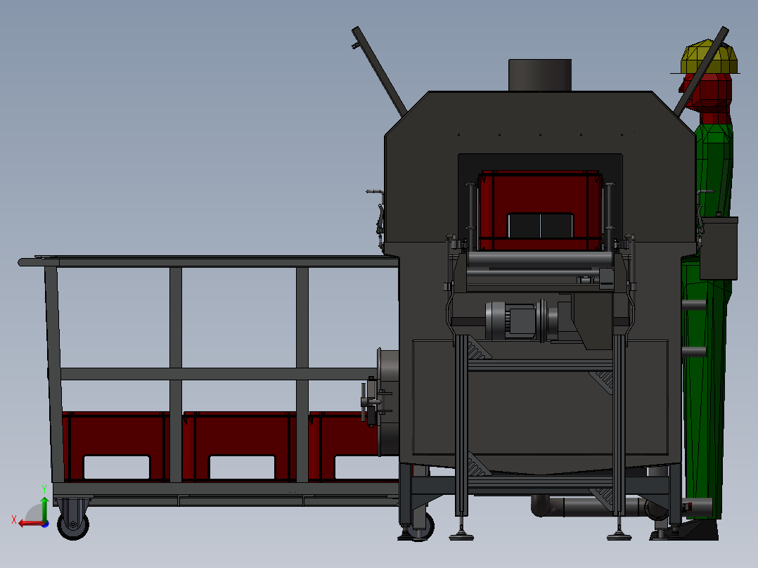 工业洗箱机自动化流水线后视图