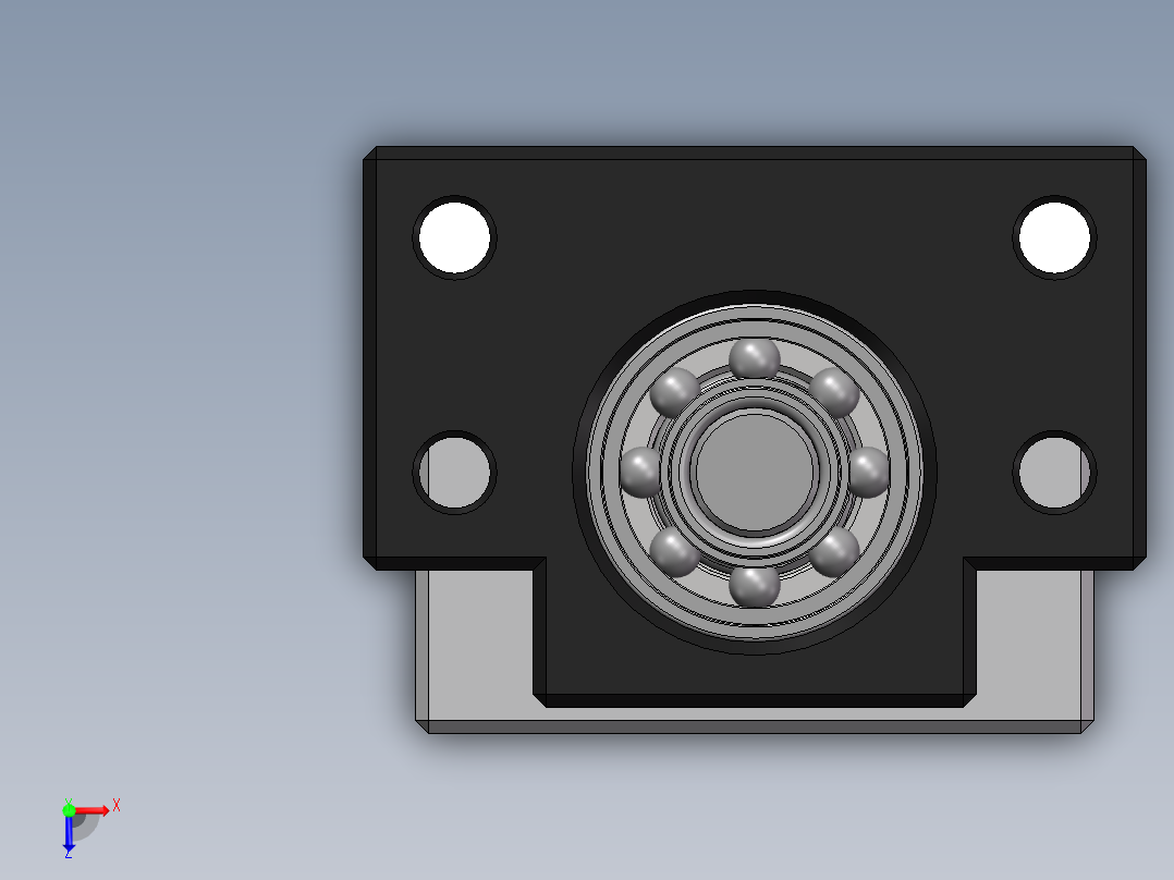 滚珠丝杠（直径16mm 行程175mm）俯视图