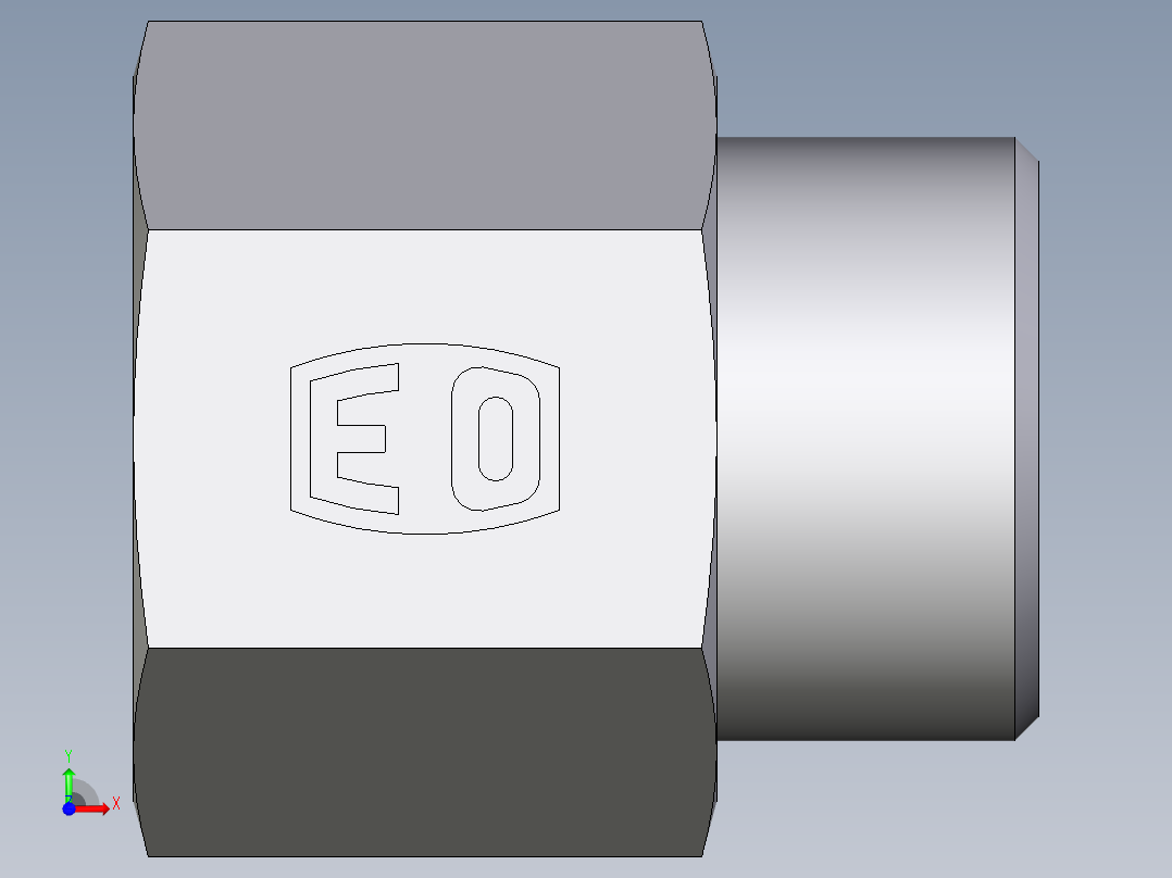 卡套式工业通用硬管接头EO_Swivel_connector_GAI20SRCFX前视图