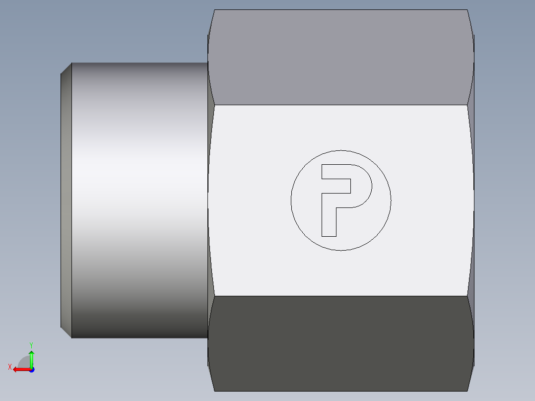 卡套式工业通用硬管接头EO_Swivel_connector_GAI20SRCFX后视图