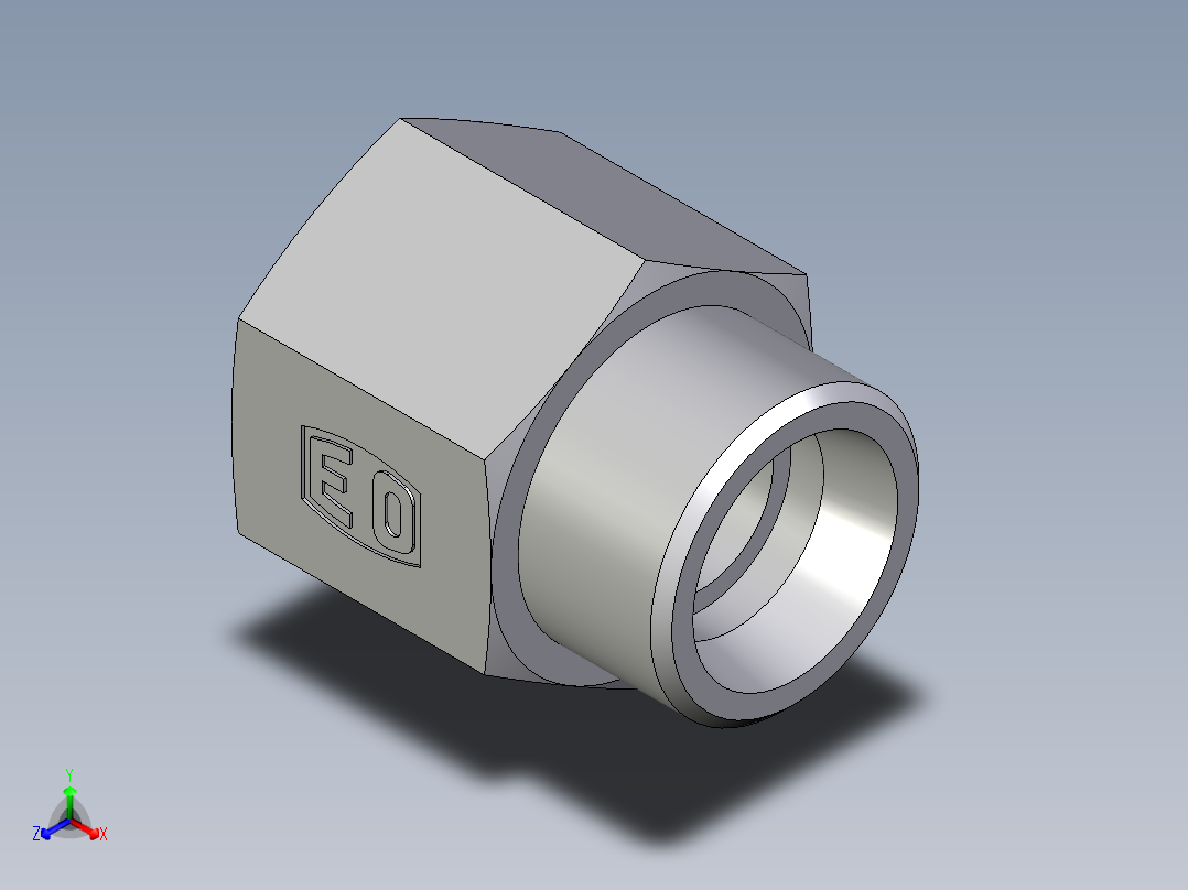 卡套式工业通用硬管接头EO_Swivel_connector_GAI20SRCFX正等轴测图