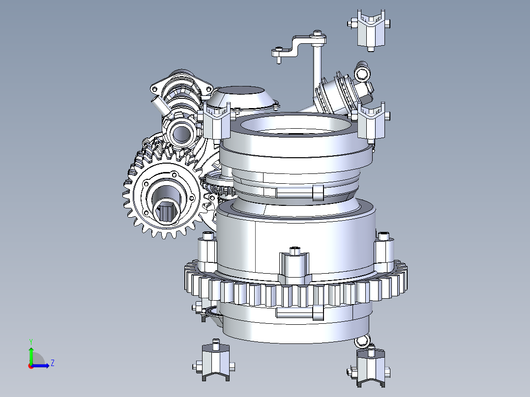 变速箱内部结构左视图