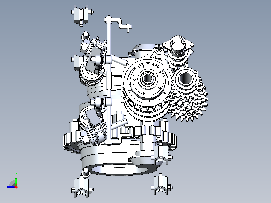 变速箱内部结构右视图