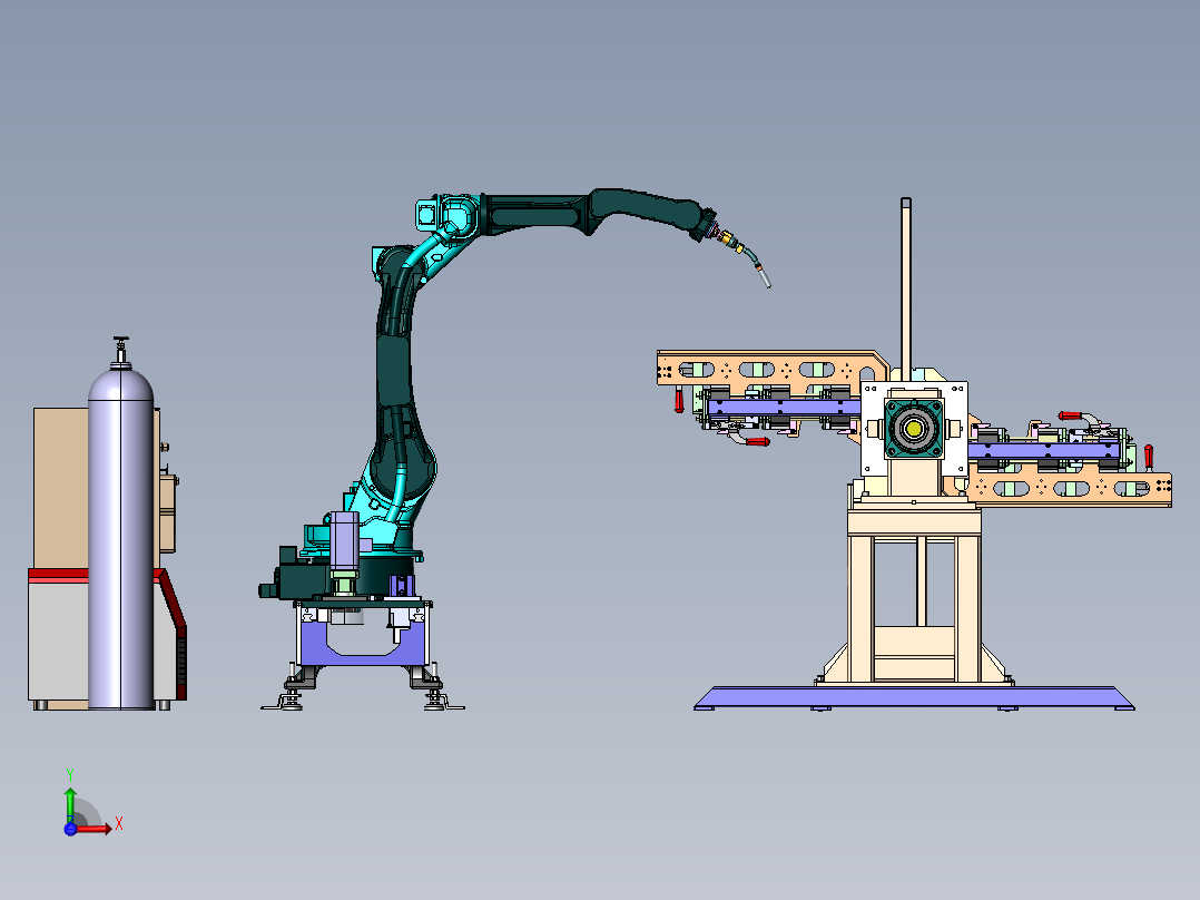 自动化焊接机器人岗位方案sw20前视图