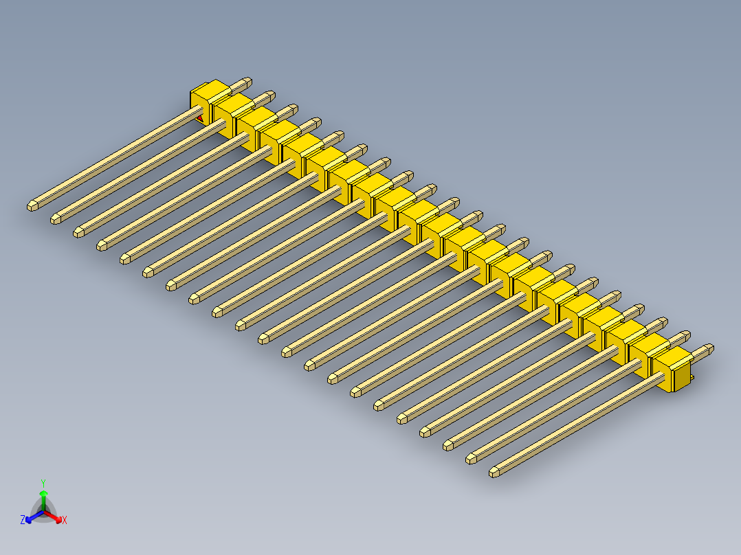 彩色公头100mil（2.54mm）系列-DS1021_yellow_1x21p_100mil_Type19_rev1.0