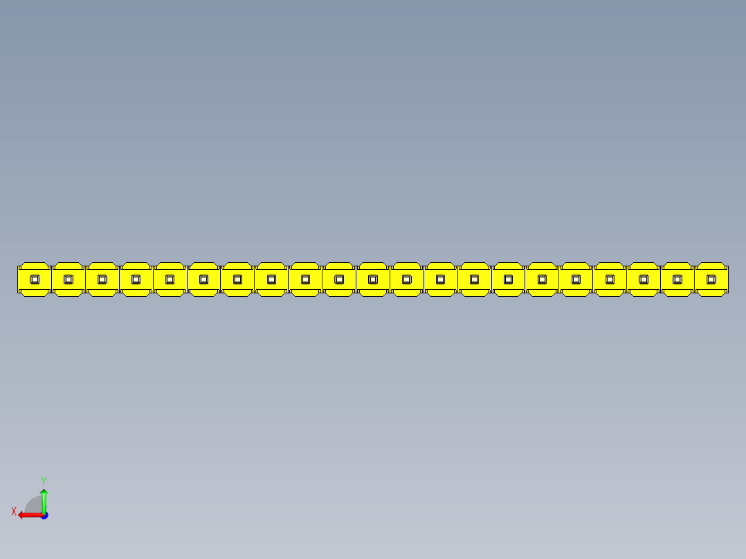 彩色公头100mil（2.54mm）系列-DS1021_yellow_1x21p_100mil_Type19_rev1.0后视图