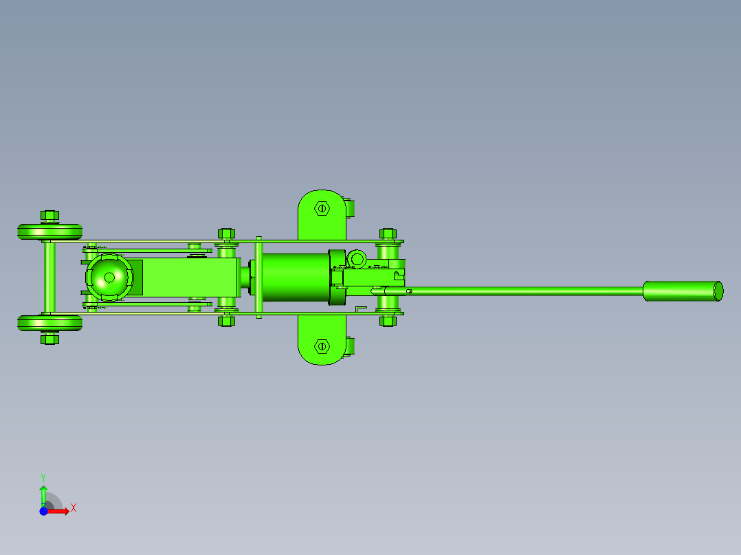 手动卧式千斤顶设计三维sw前视图